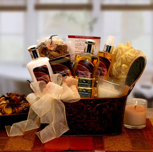 Caramel &amp; Creame Bliss Spa Gift Basket Fair Prices Online