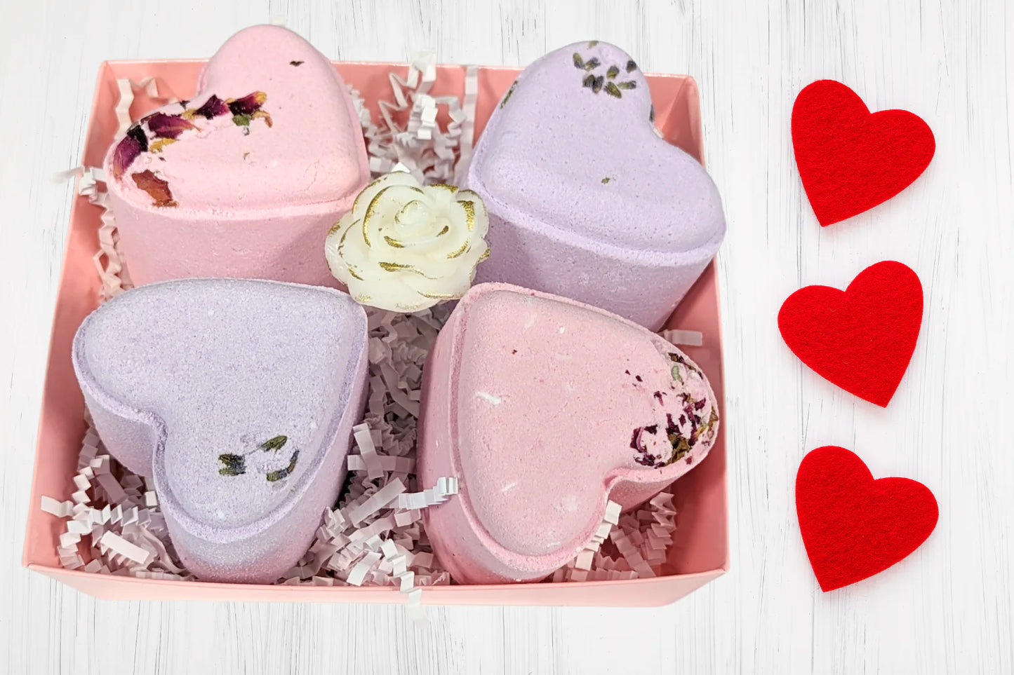 Heart Shaped Shower Steamers Gift Box, Set of 4 Shower Steamers Package Fair Prices Online