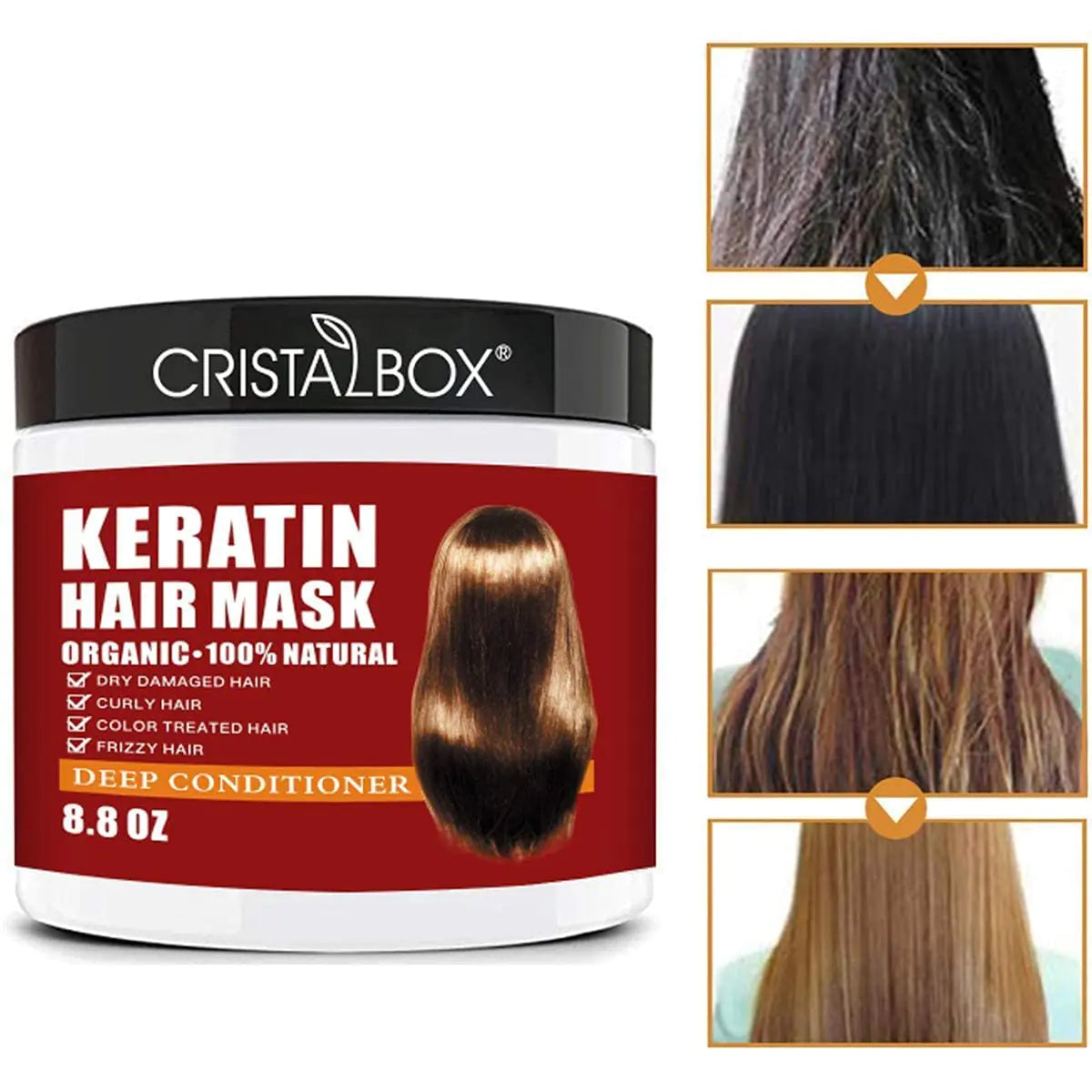 Keratin Hair Mask,Keratin Hair Treatment 250g Hair Mask for Dry Damaged Hair,Hair Treatment Mask Deep Repair Damage Hair Root,Natural Deep Conditioner Hydrating Hair Masque Fair Prices Online