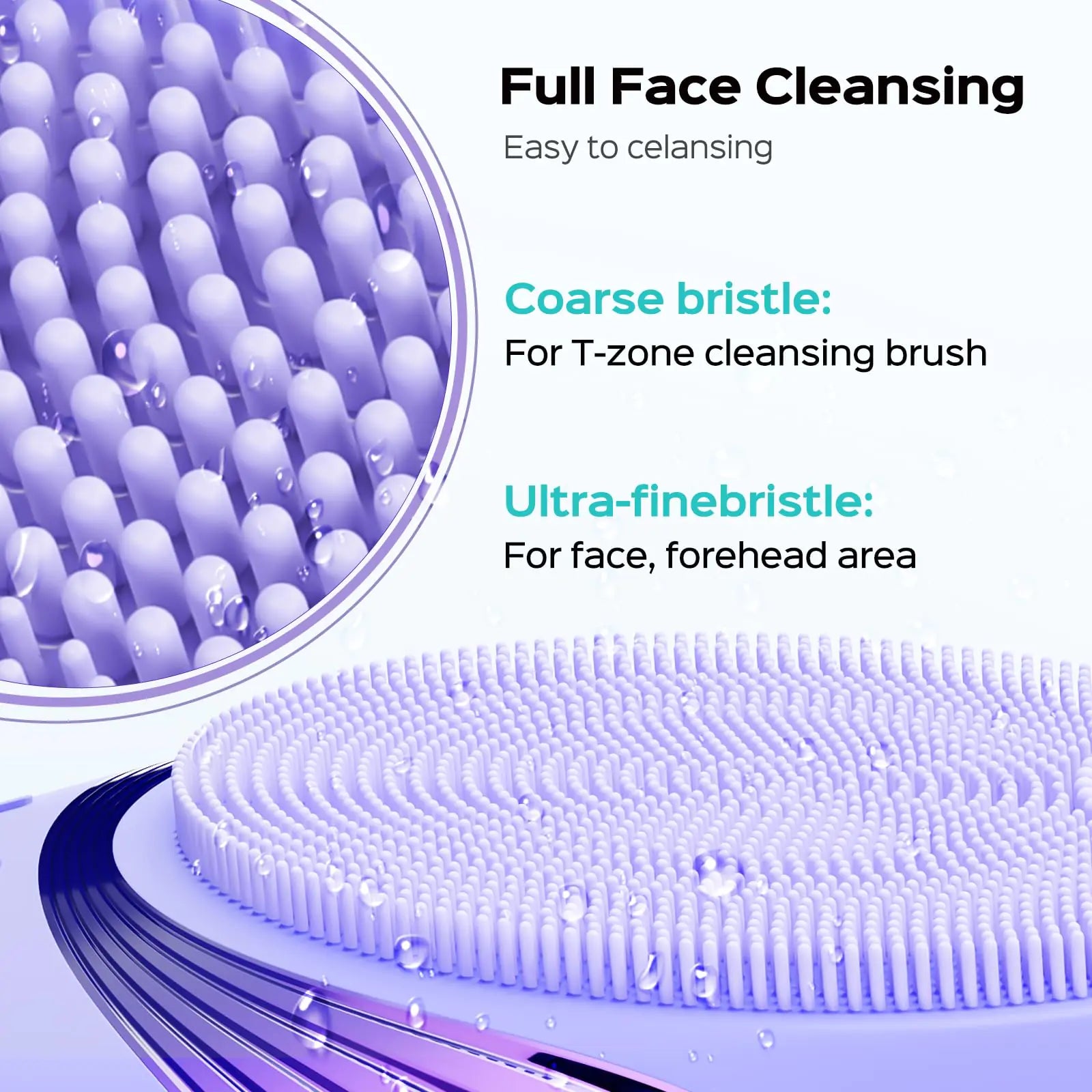 COSLUS Facial Cleansing Brush Face Scrubber : Silicone Waterproof Rechargeable Face Wash Brush, 5 Cleansing Modes, Electric Deep Cleaning for Men & Women, Removing Blackhead, Exfoliating, Massaging Purple Fair Prices Online