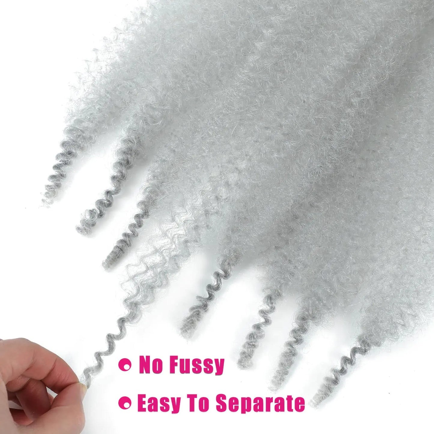 Springy Afro Twist Hair 24 Inch 3 Packs, Afro Twist Hair Pre Fluffed Spring Twist Hair Pre Separated Wrapping Hair for Soft Locs Hair Extensions (24 Inch (Pack of 3), Gray#) 24 Inch (Pack of 3) Gray# Fair Prices Online