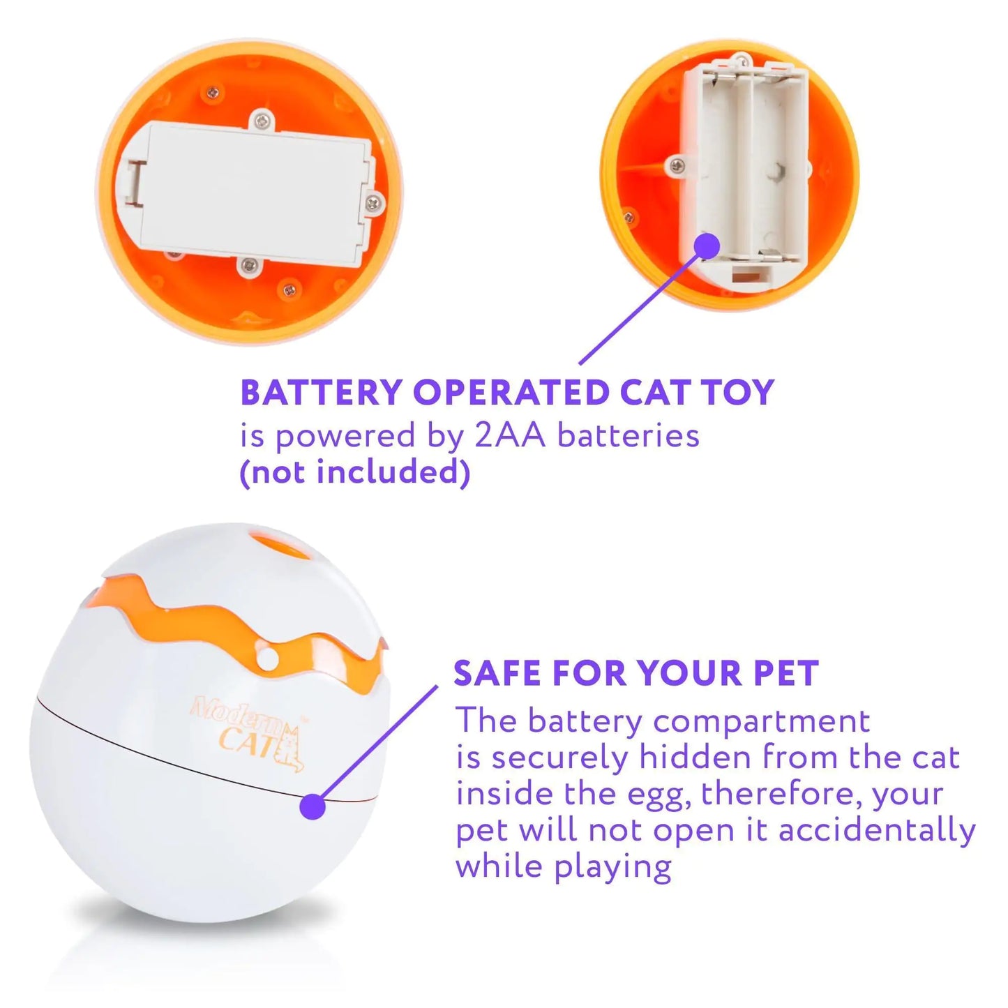 Interactive Cat Toy Dino Egg White Automatic Toy with 360 Degree Rotation Auto Fair Prices Online