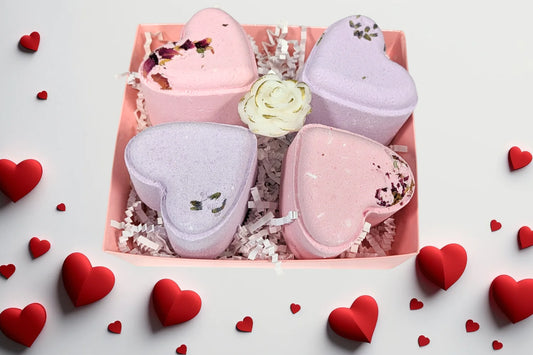 Heart Shaped Shower Steamers Gift Box, Set of 4 Shower Steamers Package Fair Prices Online