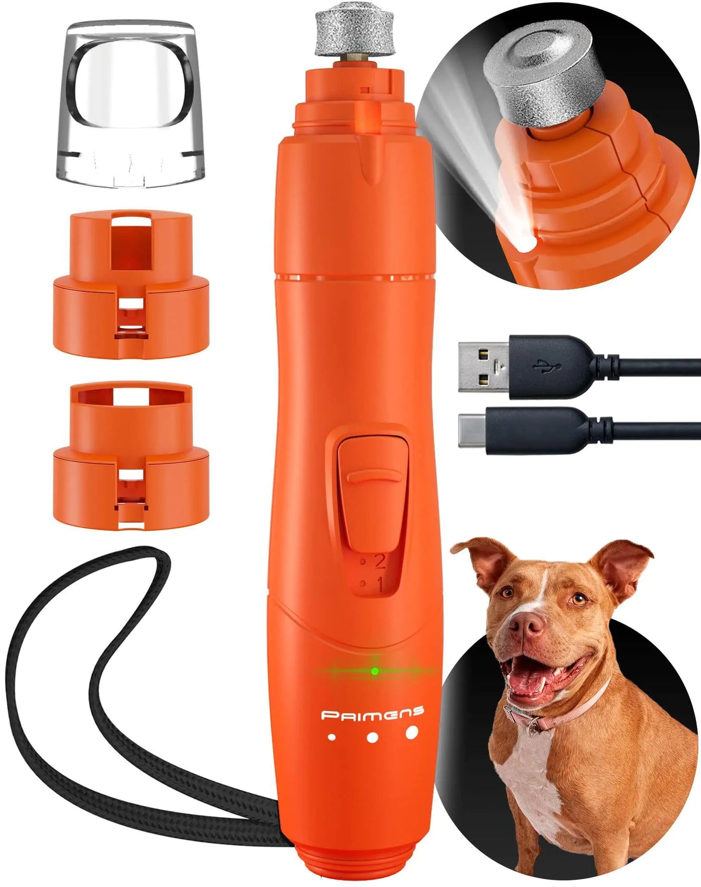 Dog Nail Grinder with LED Light Rechargeable for Large Medium & Small Dogs Fair Prices Online