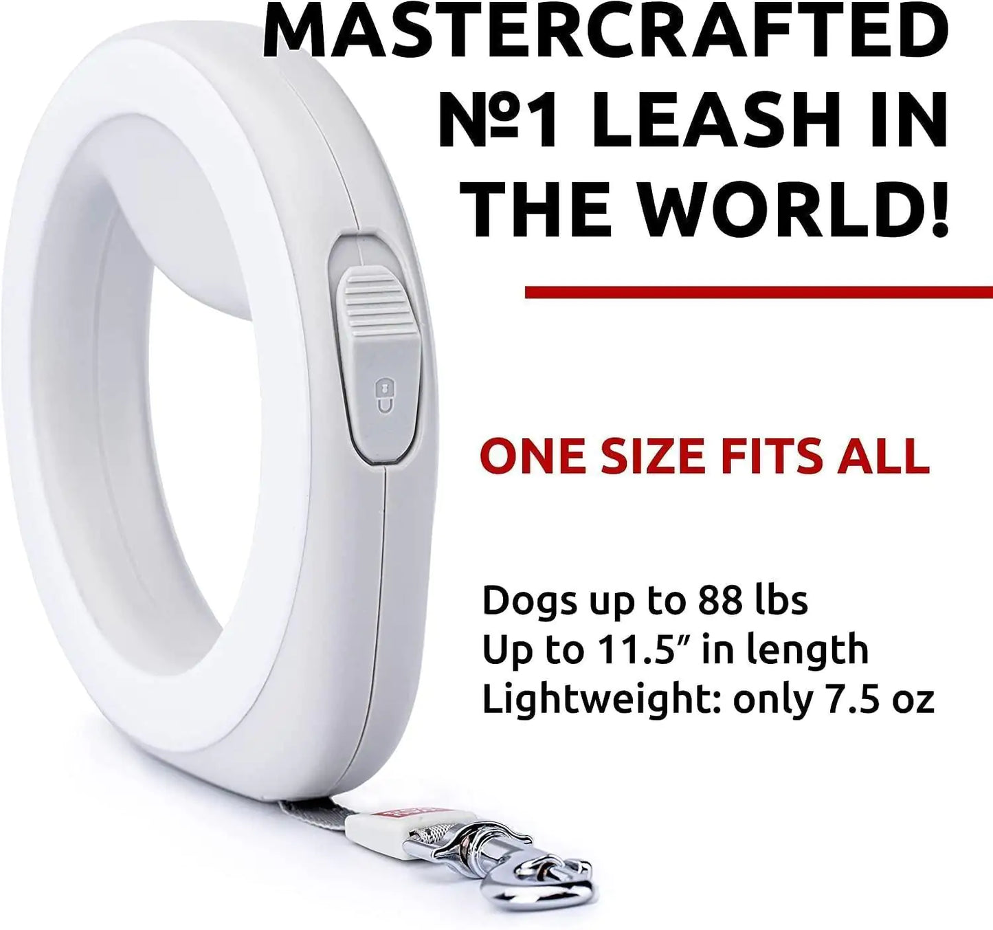 White Hands Free Retractable Dog Leash for Small Medium and Large Dogs 9.5 Ft Fair Prices Online