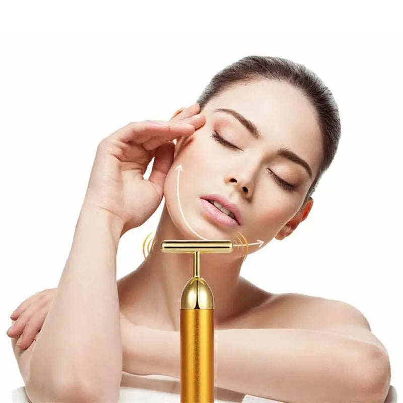 Energy 24K Gold T Beauty Bar Facial Roller Massager - Fair Prices Online