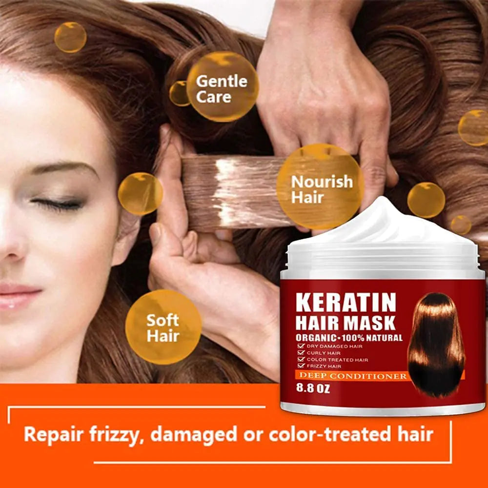 Keratin Hair Mask,Keratin Hair Treatment 250g Hair Mask for Dry Damaged Hair,Hair Treatment Mask Deep Repair Damage Hair Root,Natural Deep Conditioner Hydrating Hair Masque Fair Prices Online