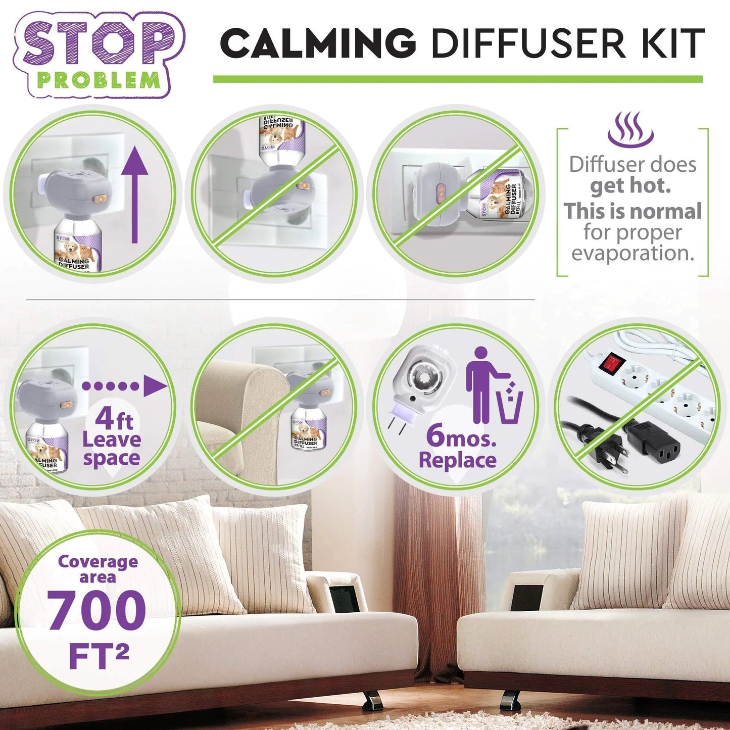 Cat Calming Diffuser Pet Anti Anxiety Feline Pheromones Plug in Stress Relief Fair Prices Online