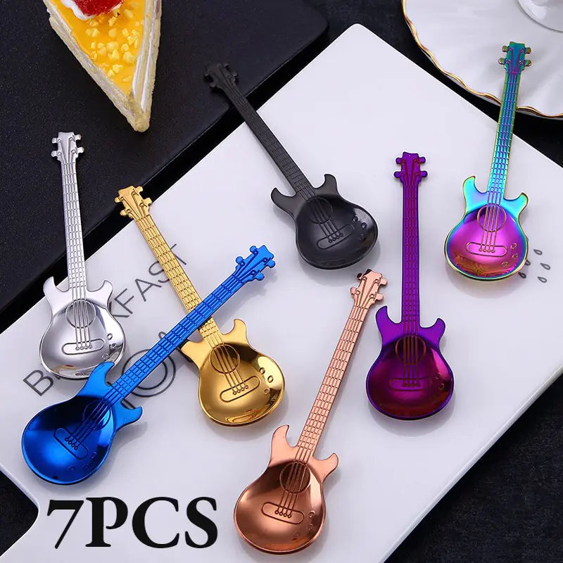 Stainless Steel Guitar Shaped Love Coffee Spoon Teaspoon Fair Prices Online