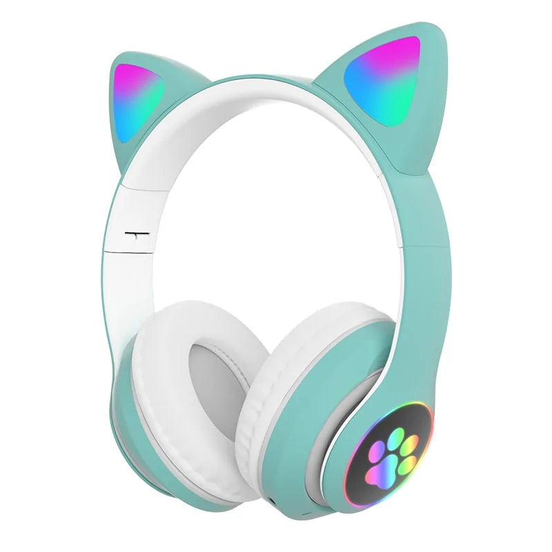 LED Cat Ear Bluetooth 5.0 Headphones with Noise Cancelling, Mic, TF Card Support Fair Prices Online