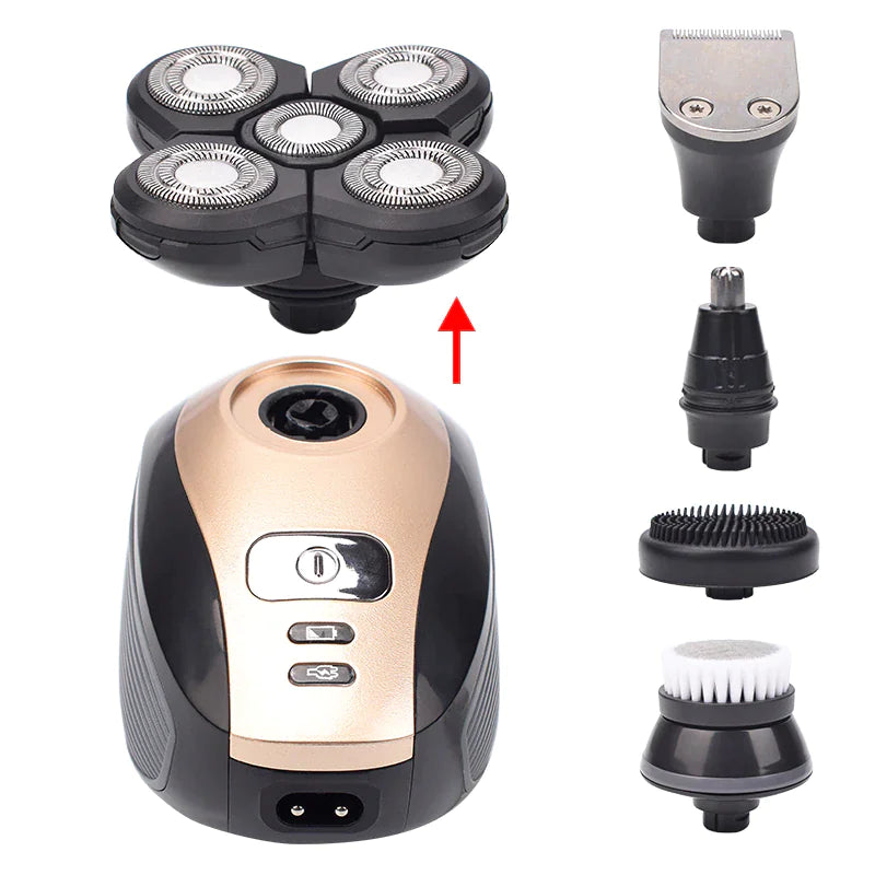 5-in-1 Rotary Electric Shaver 4D Rechargeable Bald Head Hair Beard Trimmer Razor Fair Prices Online