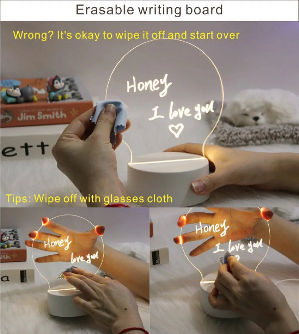 Night Light Changing Memo Board Creative Led Lamp Fair Prices Online